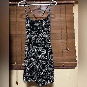 H&M Black and White Floral Mini Dress